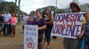 File photo from Domestic Violence awareness vigil held on Maui in June, 2012. Photo by Wendy Osher.
