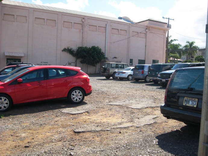 Lot next to side of Iao Theater proposed for Iao Square park. If built most of existing parking will be removed. Maui Now reader photo.