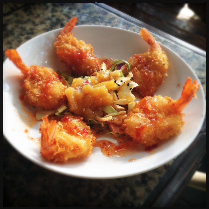 Coconut-crusted shrimp. Photo by Vanessa Wolf