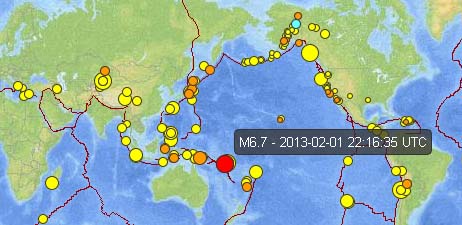 Santa Cruz Islands earthquake map courtesy USGS.