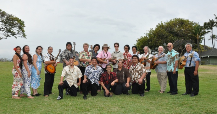 Students from the first Institute of Hawaiian Music cohort.  Courtesy photo.