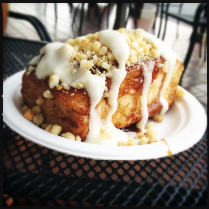 In all its glory, behold the namesake cinnamon roll! Photo by Vanessa Wolf