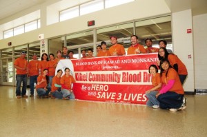 Monsanto employees proudly host their first blood drive in Kihei. Courtesy photo.