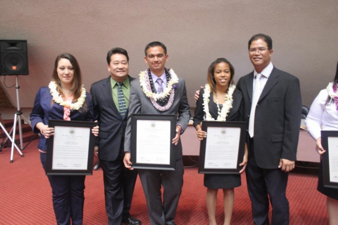 Aaren Soriano, pictured middle center of photo. Photo courtesy, state of Hawai'i, House of Representatives.