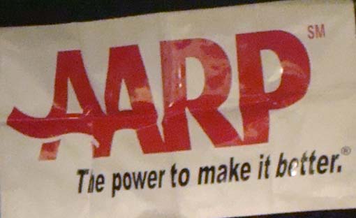 AARP banner, file photo by Wendy Osher.