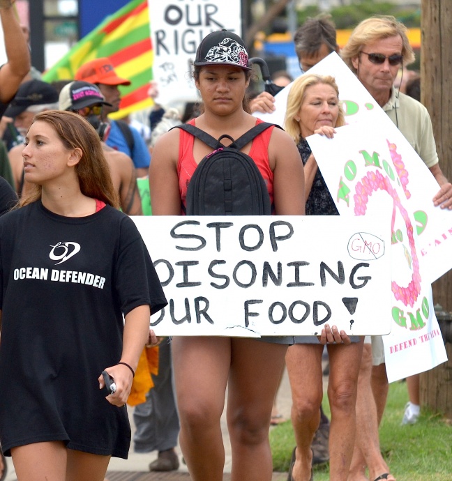 Kahului, Maui - Rally against GMOs.  File photo by Rodney Yap.