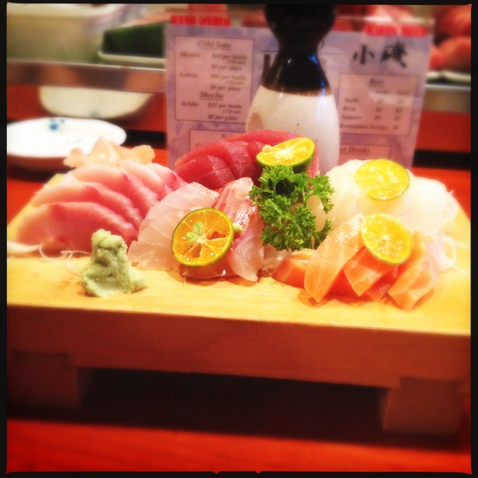 The sashimi combo the first time. Photo by Vanessa Wolf