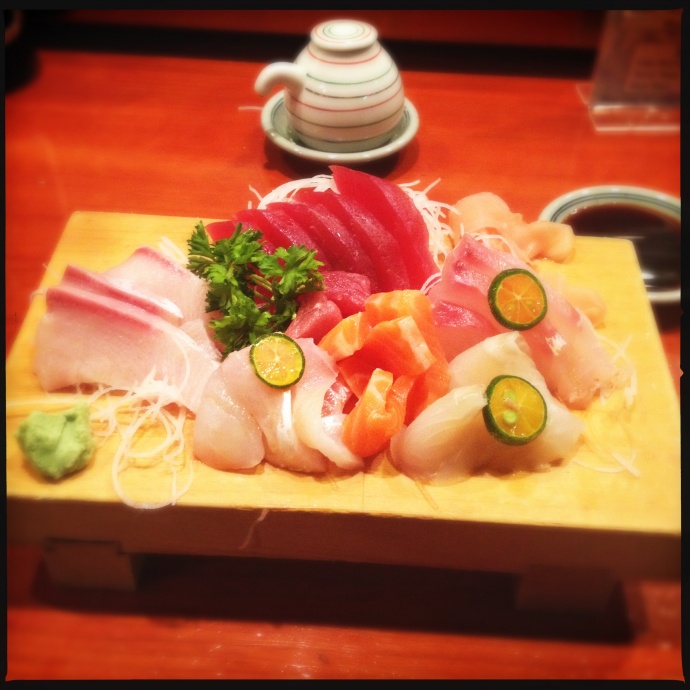 The sashimi combo on a subsequent visit with a last seating reservation time. Photo by Vanessa Wolf