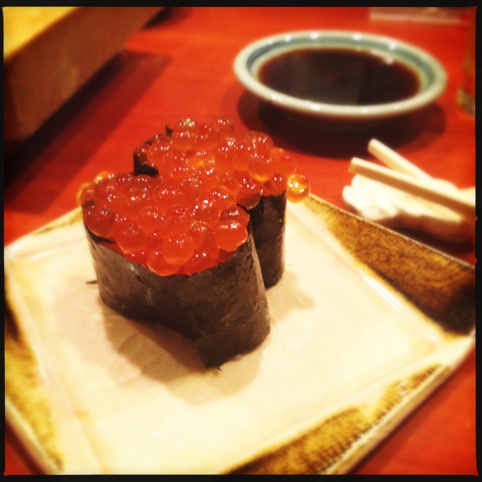 The ikura (salmon roe), which wasn't even mentioned on account of running out of words. Photo by Vanessa Wolf.
