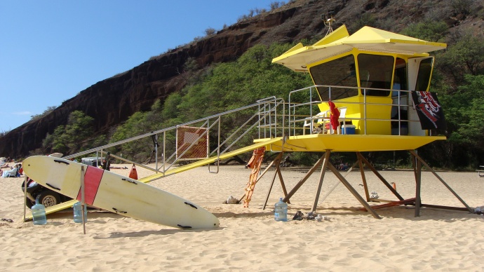 Big Beach lifeguard tower, file photo by Wendy Osher.