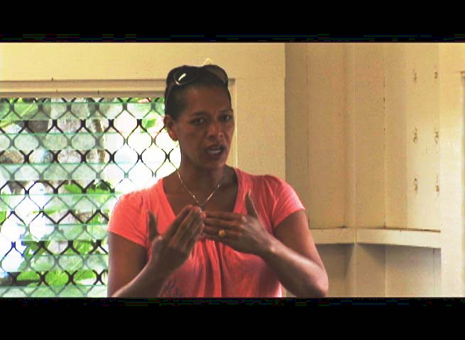 Pulama Collier, who has held various roles in the Hawaiian Immersion program since 1991, having taught at both Kalama and Kekaulike, also expressed concerns at the meeting. Photo by Wendy Osher.