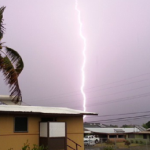 Lightning over Kahului, 7/29/13, photo courtesy Bobbi-Lin Kalama.