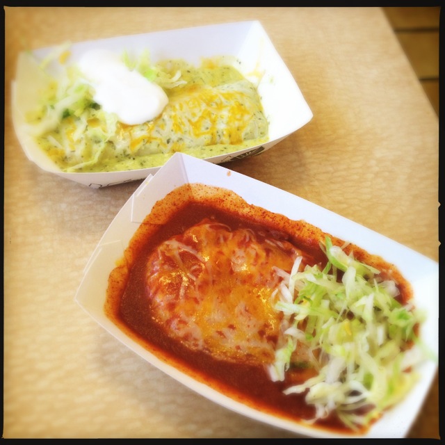 The Chile Relleno and Enchilada Suiza. Photo by Vanessa Wolf
