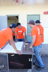 Volunteers from The Home Depot in Maui and UHMC work together to renovate the Veteran Resource Center. Courtesy photo UHMC.