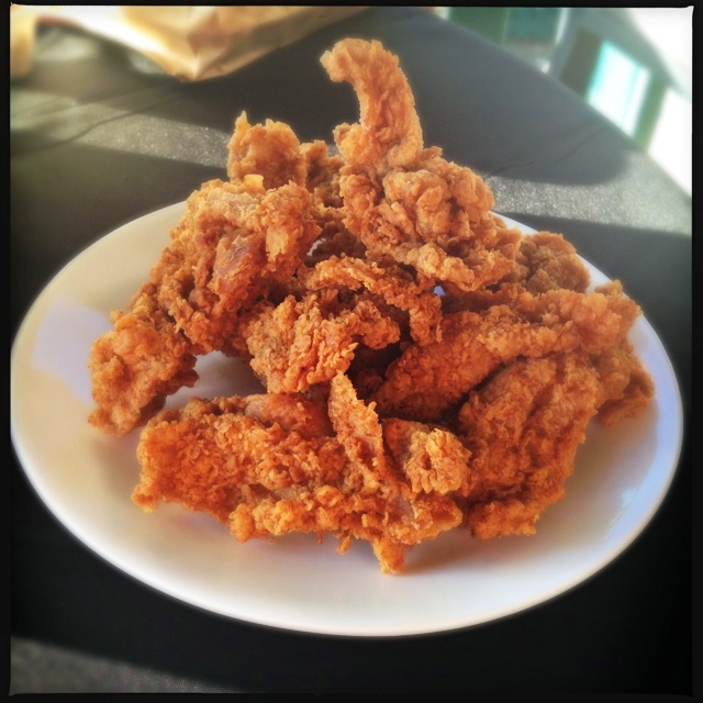 That? That's just your arteries trembling at the sight of JB's fried chicken. Photo by Vanessa Wolf