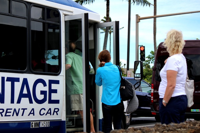 Car Rental pickup at Kahului Airport. Photo by Wendy Osher.