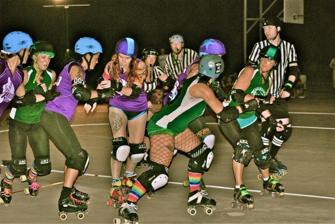 A moment from Maui Roller Girls "2013 Battle of the Islands." Courtesy photo