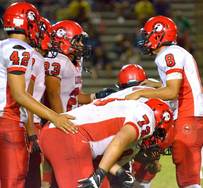 Lahainaluna's offense suffered a rude awakening against Kaiser in the Lunas' Division II semifinal game played here, Nov. 16. File photo by Rodney S. Yap.