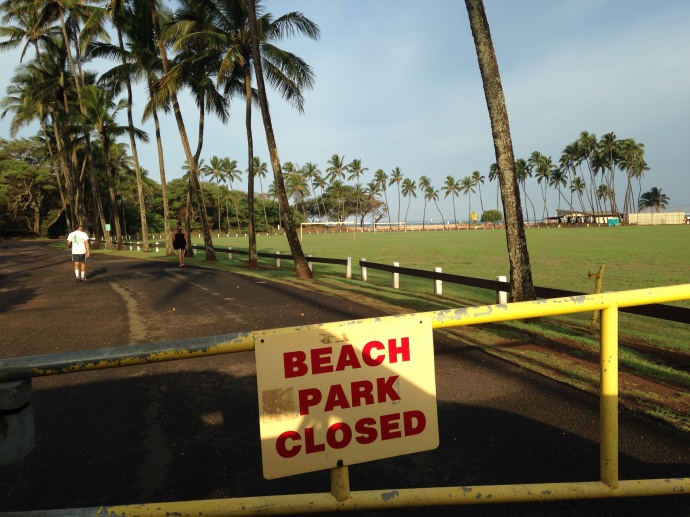 Baldwin Beach Park closed, photo courtesy County of Maui.