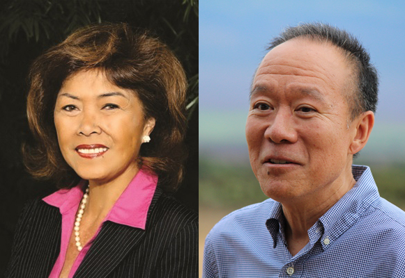 Doreen Nāpua Gomes (left) and Grant Chun (right). Photos by Office of the Governor and Wendy Osher.