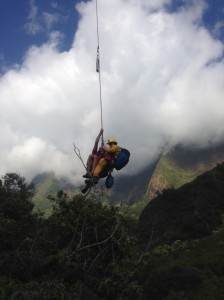 Iao Valley rescue, 1/18/13.  Maui Fire Department photo.