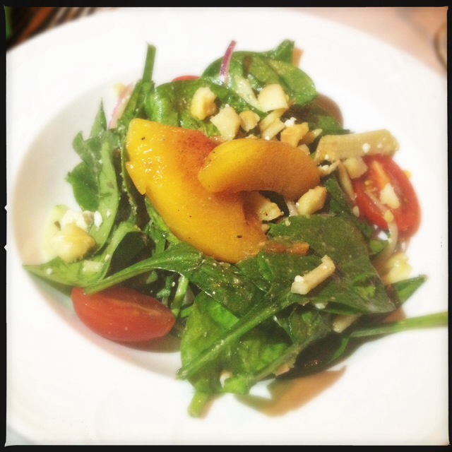 A Grilled Peach salad from a previous Makena event. Photo by Vanessa Wolf