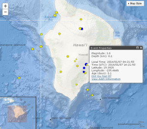 Map courtesy USGS/ Hawaiian Volcano Observatory. January 7, 2014.