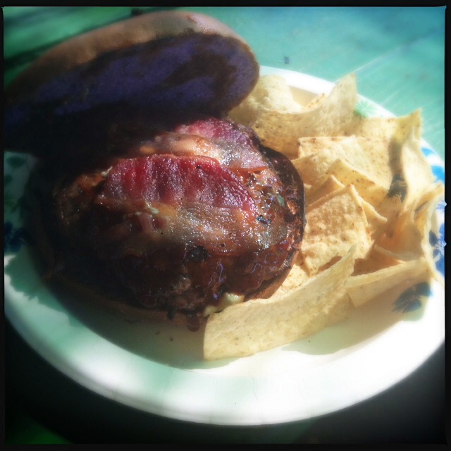 The Paniolo Crunch Burger. Crunch in this case means raw, kids. Photo by Vanessa Wolf