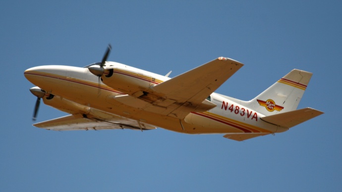 N483VA photographed departing Kahului on August 13, 2007.  The FAA identified the plane in a preliminary report as the one that crashed on Wednesday. Photo credit; OGGTurbojets