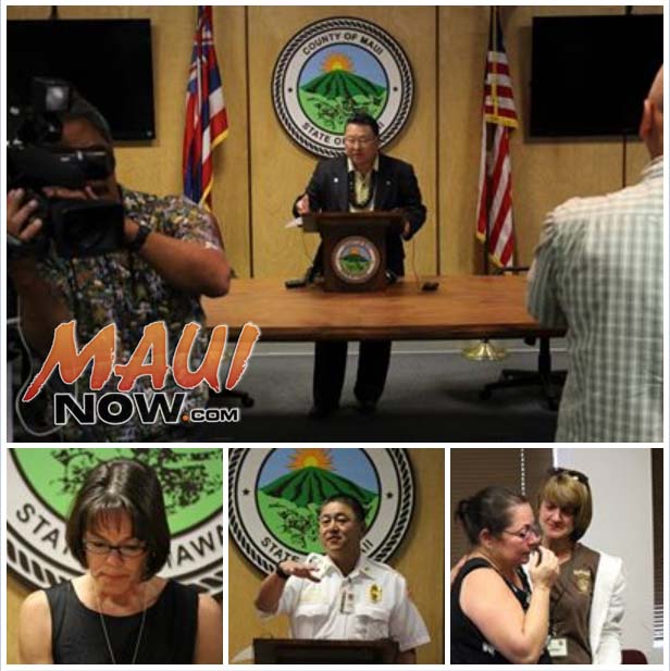 Lānaʻi plane crash press conference hosted by Maui Mayor Alan Arakawa. Photos by Wendy Osher.