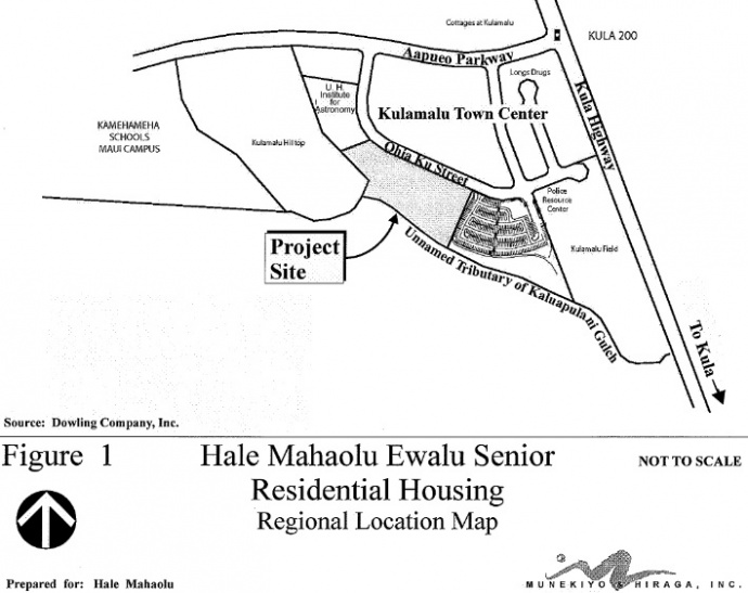 Hale Mahaʻolu ʻEwalu, site map courtesy Munekiyo & Hiraga, Office of Environmental Quality Control, State of Hawaiʻi, Draft Environmental Assessment.