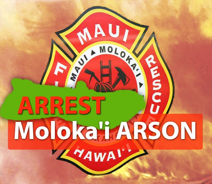 Molokaʻi Arson Arrest. Maui Now image.