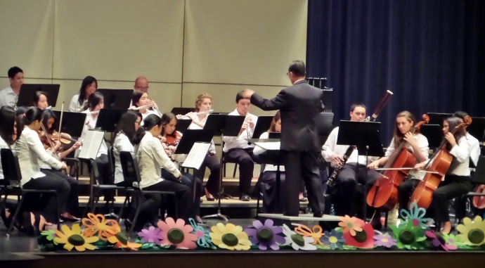 The Maui Youth Philharmonic Orchestra performs its 2013 Spring Concert under the direction of Mr. Lance Jo.  Photo by Lois Whitney.
