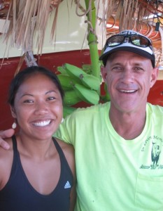Navigator Kala Baybayan and Captain Timi Gilliom Gilliom.  Photo courtesy Kamaʻemaʻe Smith.