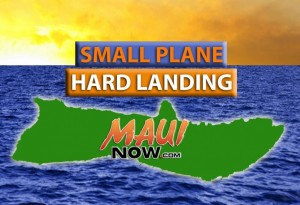 Small plane, hard landing on Molokaʻi. Maui Now graphic.