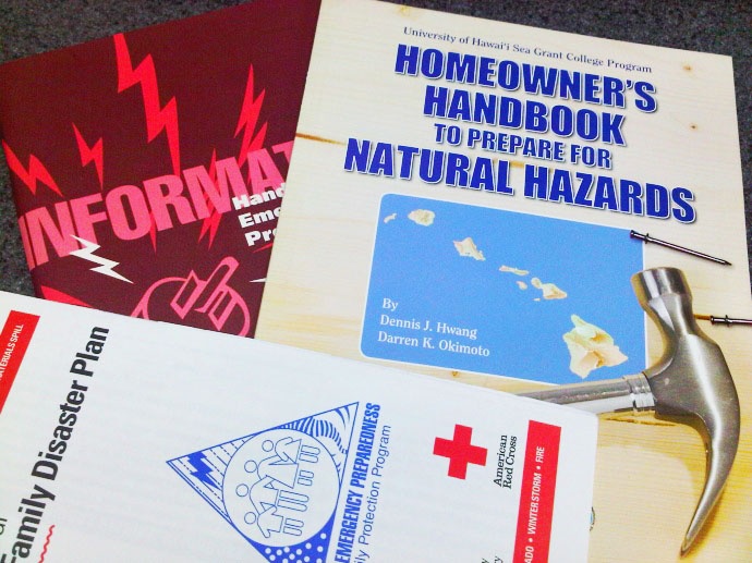 Emergency preparedness pamphlets are available from the Maui County Civil Defense Agency. Photo by Wendy Osher.