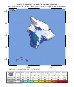 Hawaiʻi Island earthquake, May 9, 2014. Image courtesy USGS.