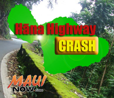 Hāna Highway crash. Maui Now graphic.