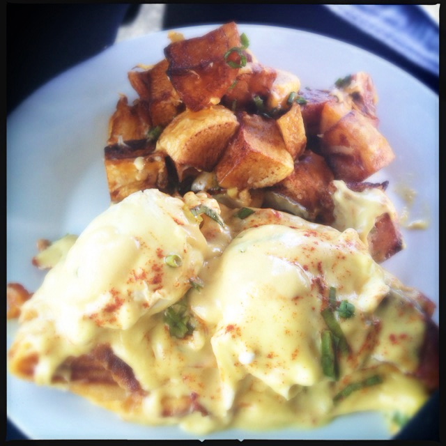 The Bacon Benedict.  Odds are you gained a couple pounds just looking at this. Photo by Vanessa