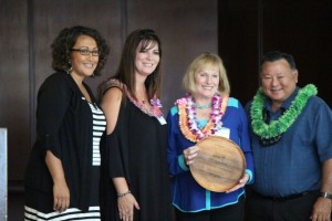 Susan Bendon accepts the Foundation of the Year Award for The Bendon Family Foundation, which contributed $100,000 to Maui United Way this year. Photo by Wendy Osher.