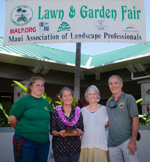 L&G Fair: MALP Vice-President Allison Wright, Masako Cordray, Maui Invasive Species Committee manager Teya Penniman, Maui County Environmental Coordinator Rob Parsons. Courtesy photo. 