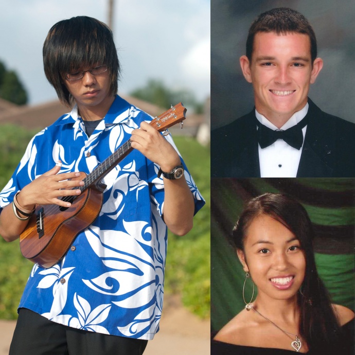 This year’s recipients of the Josh Jerman Maui Nui Scholarship program are Tyler Pascua (bottom right) of Lānaʻi High School, Takayoshi Tsutsui (left) of Seabury Hall and Nash Wuthrich (top right) of Baldwin High School.