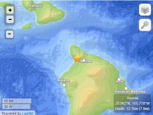 Kohala earthquake, 8/7/14. Image courtesy USGS/HVO.