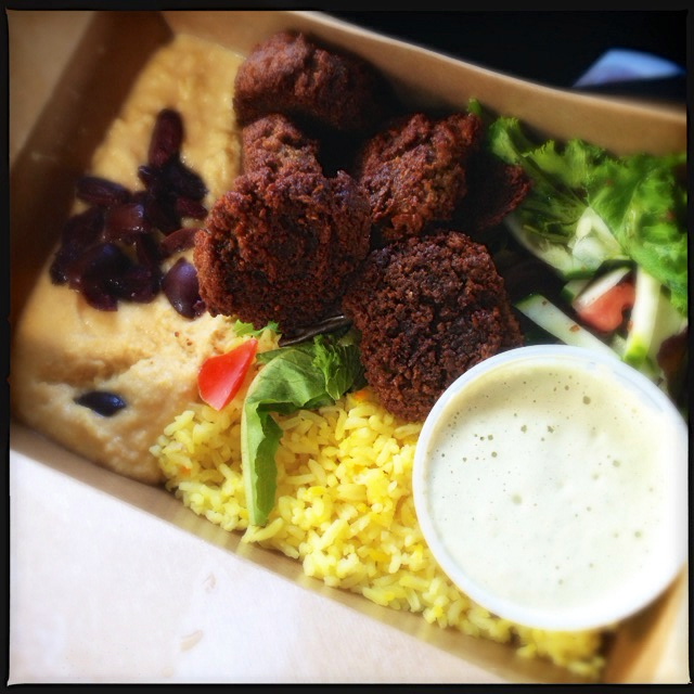 The Mediterranean Plate provides a smorgasbord of Middle Eastern options. Photo by Vanessa Wolf