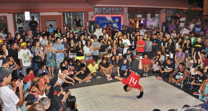 Photo of Breakdancing at Wailuku First Friday. File photo by Lois Whitney​.