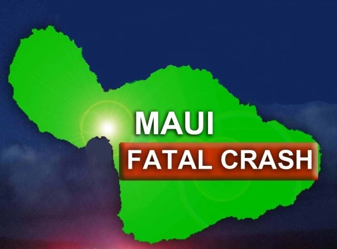 Maui fatal crash. Maui Now graphic.