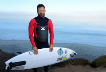Surfer Sunny Garcia in action at Baja Malibu Break on September 26, 2014 in Baja California, Mexico. Courtesy photo by Donald Miralle for Xterra.