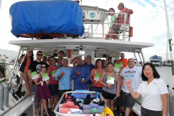 Passengers and crew aboard Aqua Adventure prepare to depart Māʻalaea Harbor fueled by 100% Biodiesel. Courtesy photo.