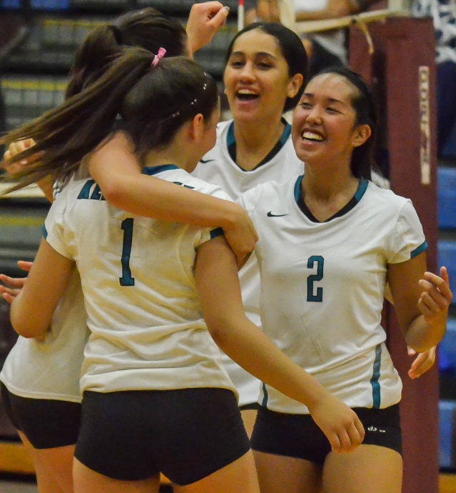 King Kekaulike celebrates after clinching the MIL girls Division I regular-season championship Tuesday at Baldwin High School. Photo by Rodney S. Yap.