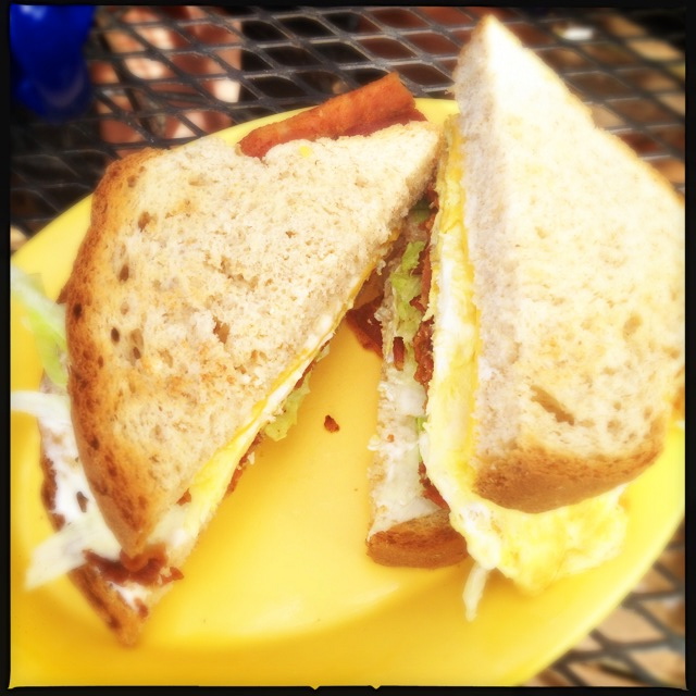 Be aware that the Bacon Egg and Cheese Sandwich contains lettuce and mayo. Photo by Vanessa Wolf